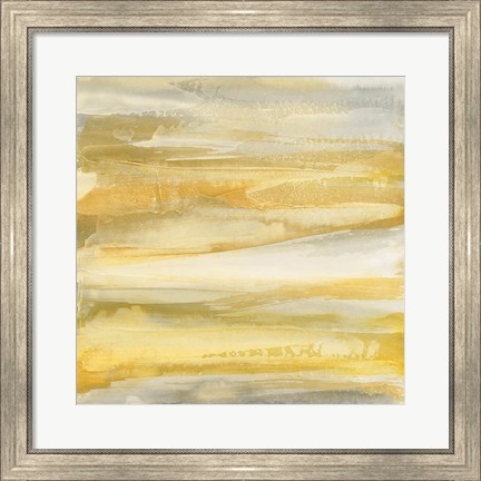 Framed Grey and Gold Print