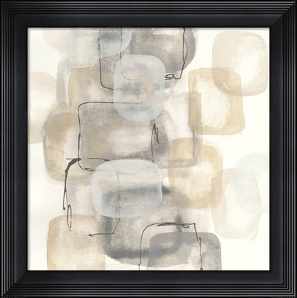 Framed Neutral Stacking I Print