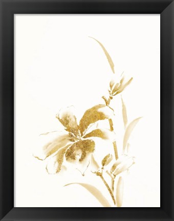 Framed Sumi Daylily IV Gold Print