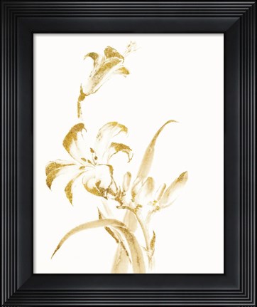 Framed Sumi Daylily II Gold Print