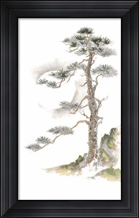 Framed Moon Pine on White Print