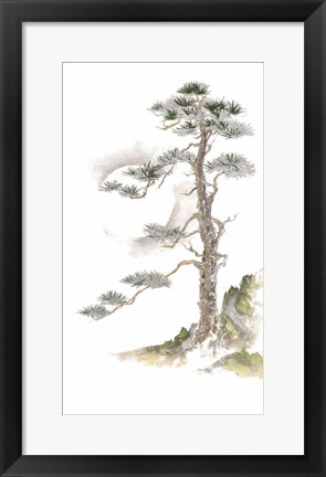 Framed Moon Pine on White Print