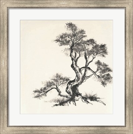 Framed Sumi Tree I Print
