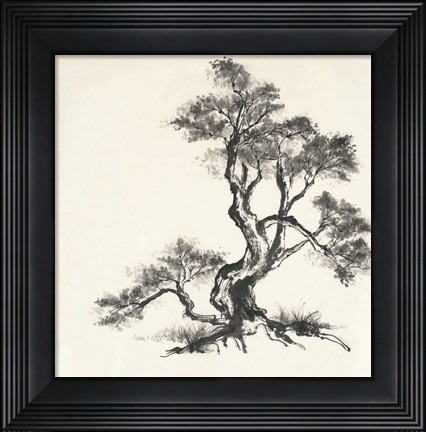 Framed Sumi Tree I Print