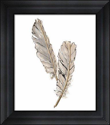 Framed Gold Feathers VIII Print