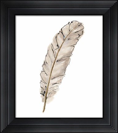 Framed Gold Feathers IX Print