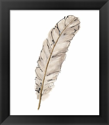 Framed Gold Feathers IX Print