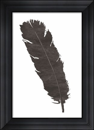 Framed Black Feather V Print