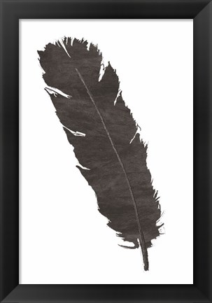 Framed Black Feather V Print