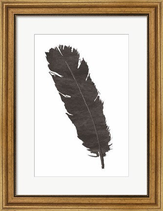 Framed Black Feather V Print