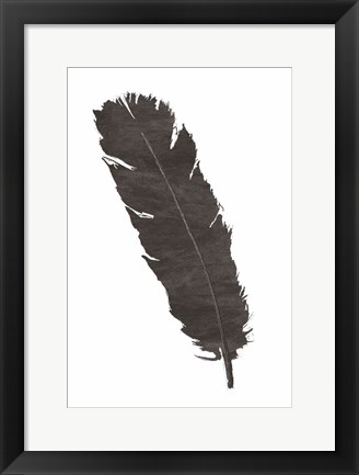 Framed Black Feather V Print