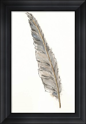Framed Gold Feathers VI Print