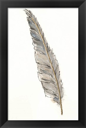 Framed Gold Feathers VI Print