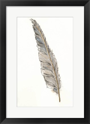 Framed Gold Feathers VI Print