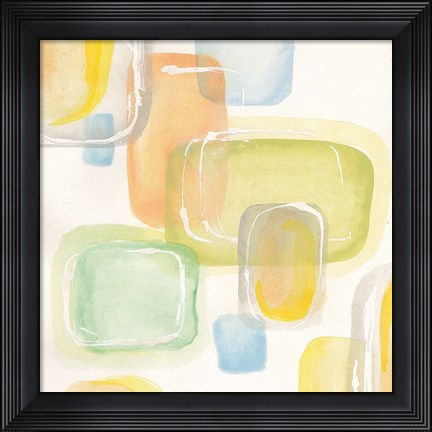 Framed Colorful Squares I Print