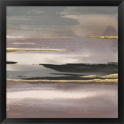 Framed Gilded Morning Fog II Print