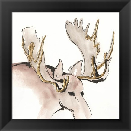 Framed Gilded Moose Print