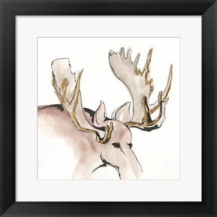 Framed Gilded Moose Print