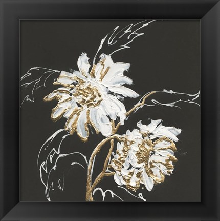 Framed Gilded Sunflowers Print