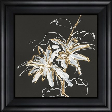 Framed Gilded Poinsettias Print