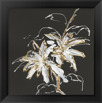 Framed Gilded Poinsettias Print