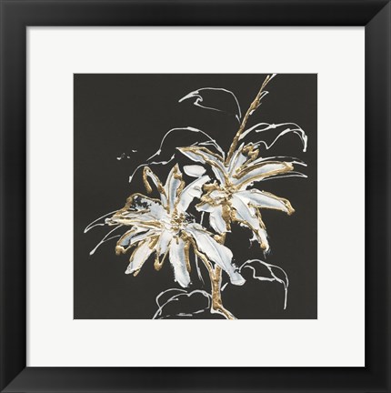 Framed Gilded Poinsettias Print