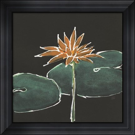 Framed Lily on Black VI Print