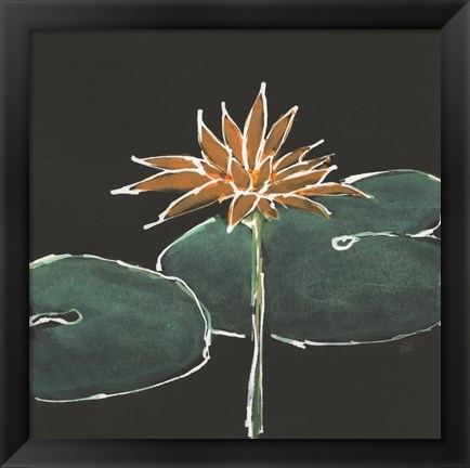 Framed Lily on Black VI Print