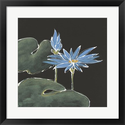 Framed Lily on Black V Print