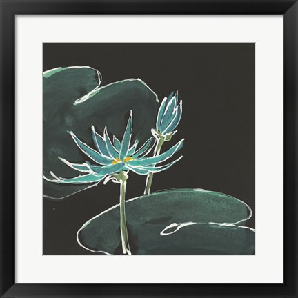 Framed Lily on Black IV Print