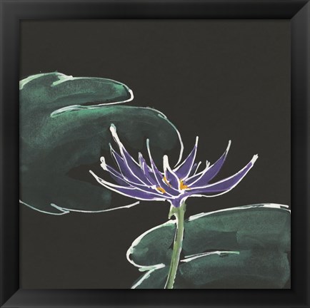 Framed Lily on Black II Print