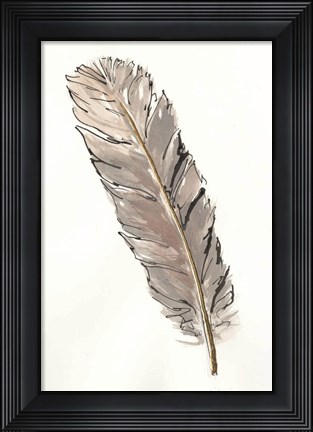 Framed Gold Feathers V Print