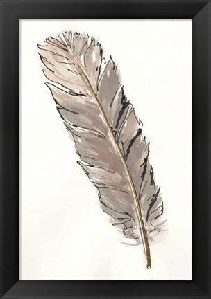 Framed Gold Feathers V Print