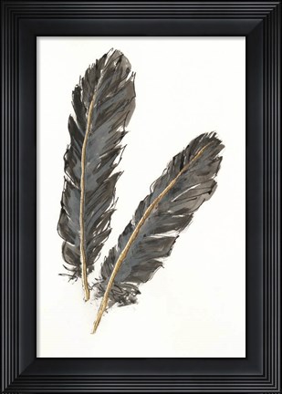 Framed Gold Feathers IV Print