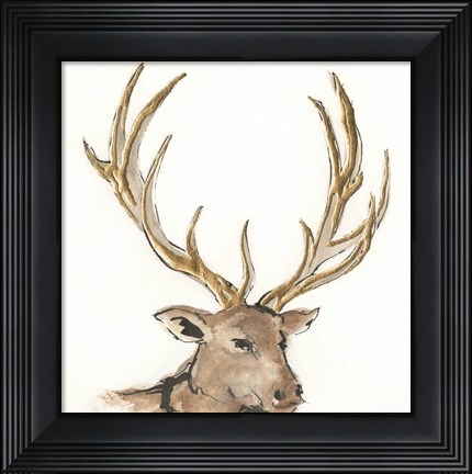 Framed Gilded Elk Print
