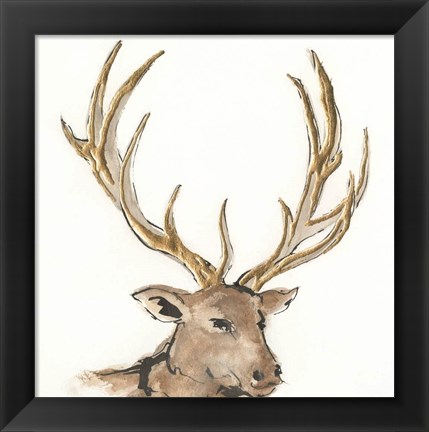 Framed Gilded Elk Print