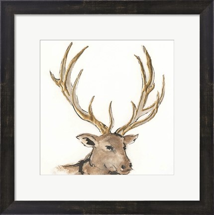 Framed Gilded Elk Print