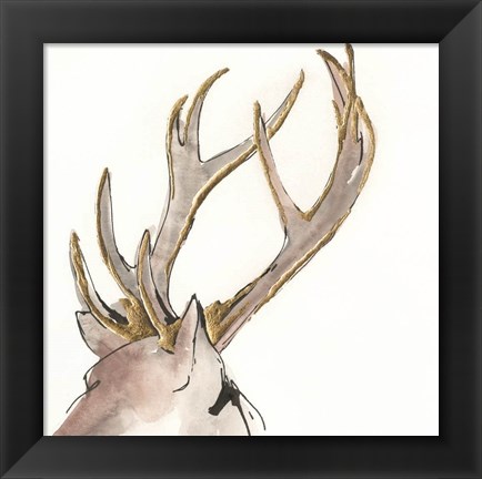 Framed Gilded Deer Print