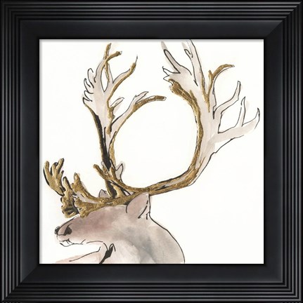 Framed Gilded Caribou II Print