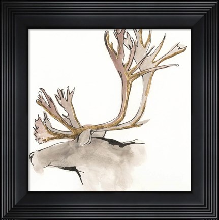 Framed Gilded Caribou Print