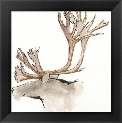 Framed Gilded Caribou Print