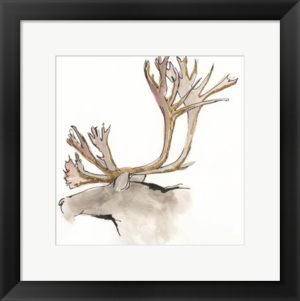 Framed Gilded Caribou Print