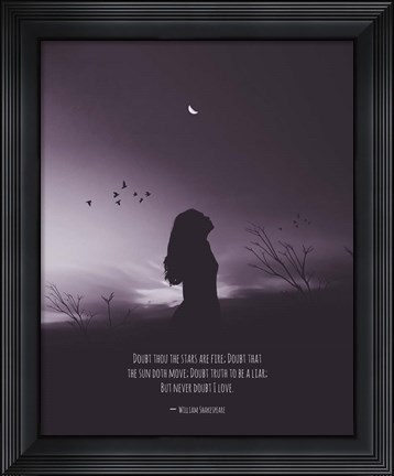 Framed Doubt Thou the Stars are Fire Shakespeare Night Scene Grayscale Print