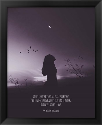 Framed Doubt Thou the Stars are Fire Shakespeare Night Scene Grayscale Print