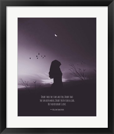 Framed Doubt Thou the Stars are Fire Shakespeare Night Scene Grayscale Print