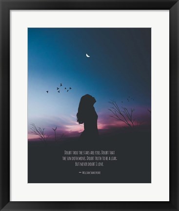 Framed Doubt Thou the Stars are Fire Shakespeare Night Scene Color Print