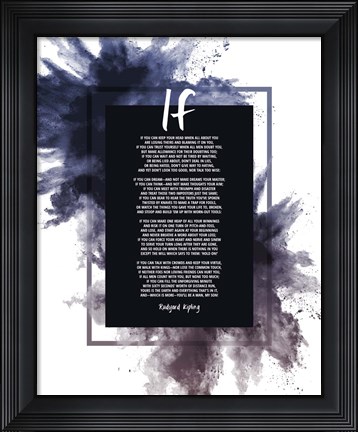 Framed If by Rudyard Kipling - Powder Explosion Blue Print
