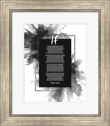 Framed If by Rudyard Kipling - Powder Explosion Gray Print