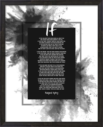 Framed If by Rudyard Kipling - Powder Explosion Gray Print