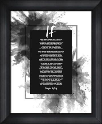 Framed If by Rudyard Kipling - Powder Explosion Gray Print